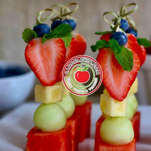 Candelphia Fresh Fruit Cake & Fruit Kabobs